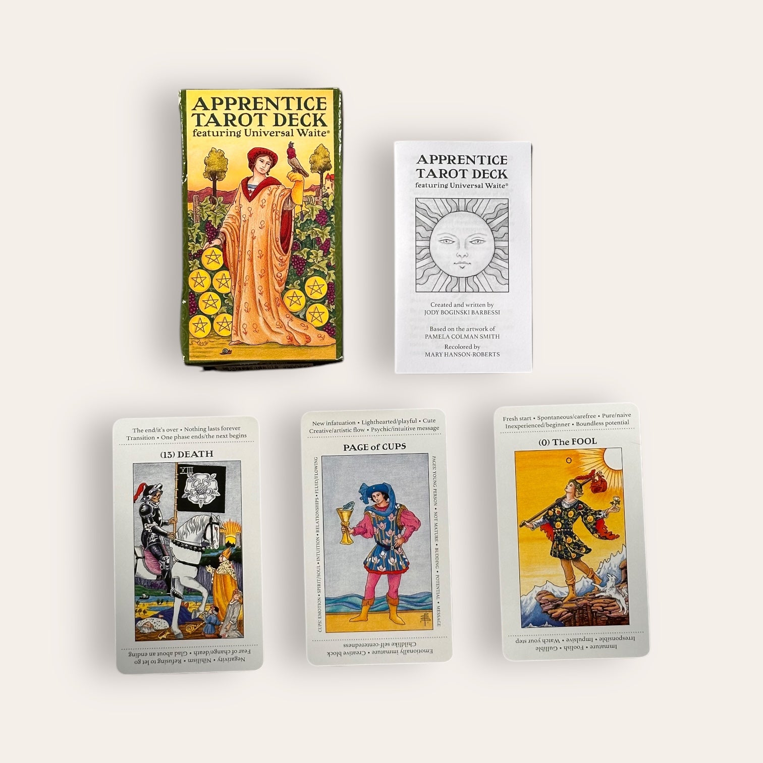 קלפי Apprentice Tarot - בתוספת הסברים על גבי הקלפים