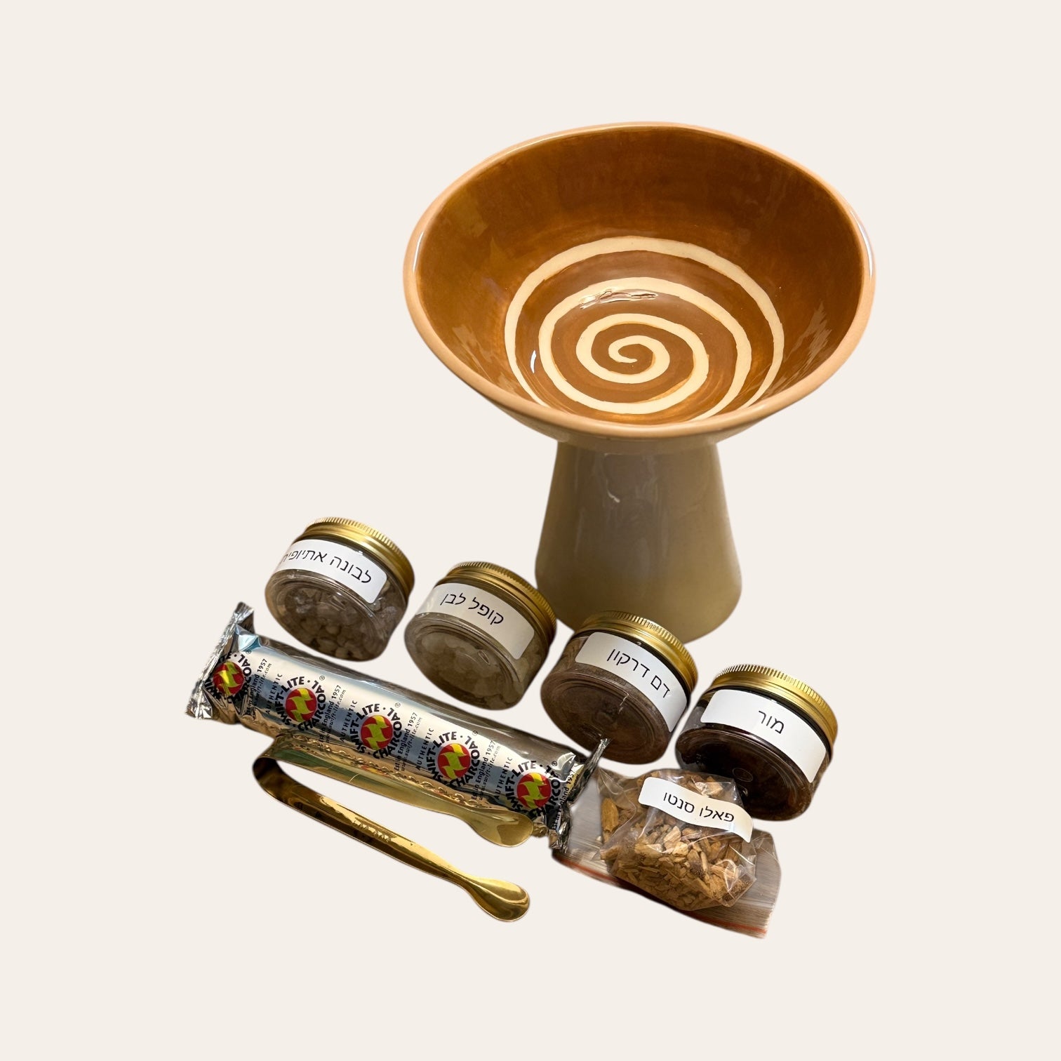 ערכת הקטרה מלאה – קופלרה, שרפים, גחלים ומלקחיים