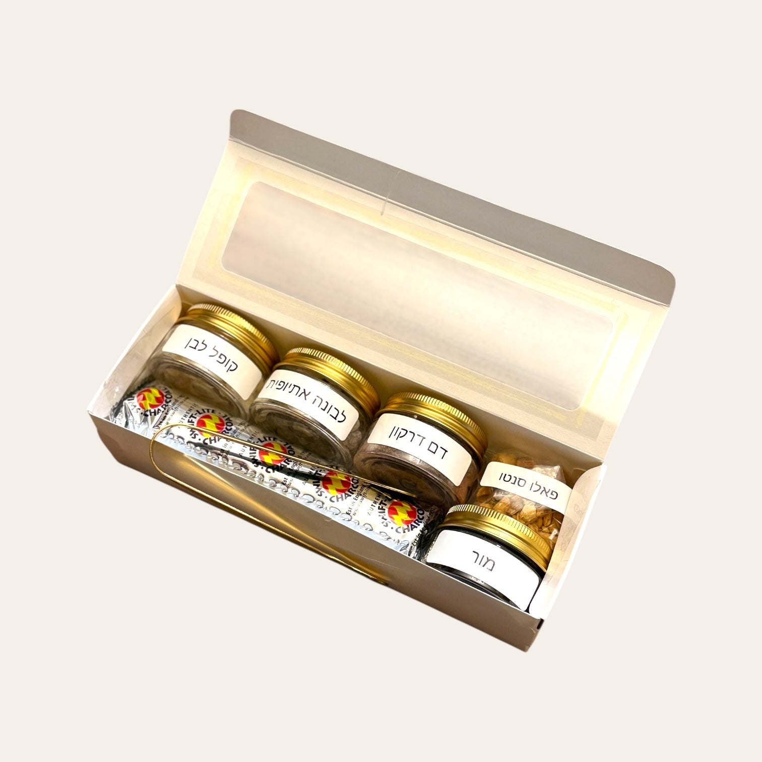 ערכת הקטרה מלאה – קופלרה, שרפים, גחלים ומלקחיים