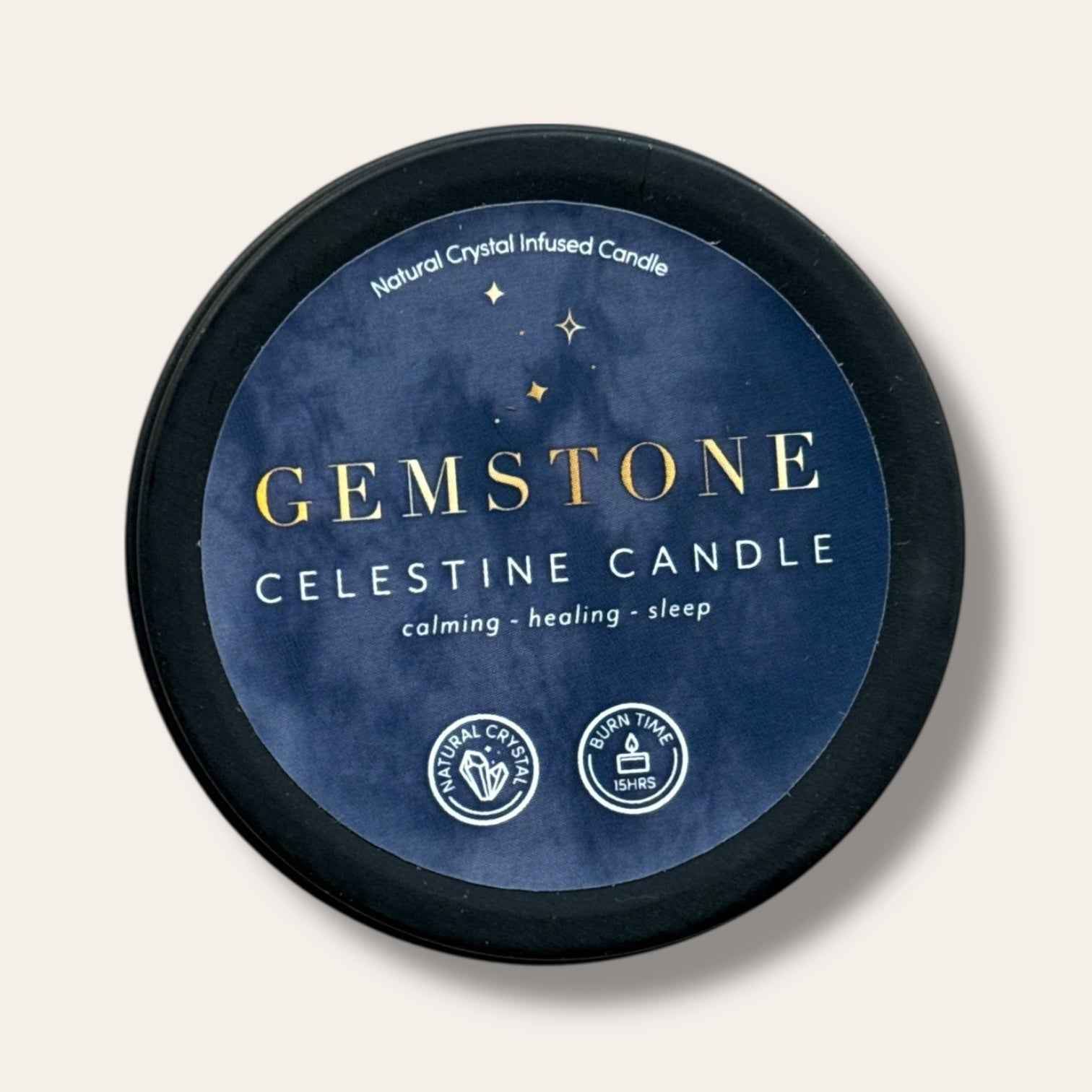 נר סלסטייט עם קריסטל טבעי