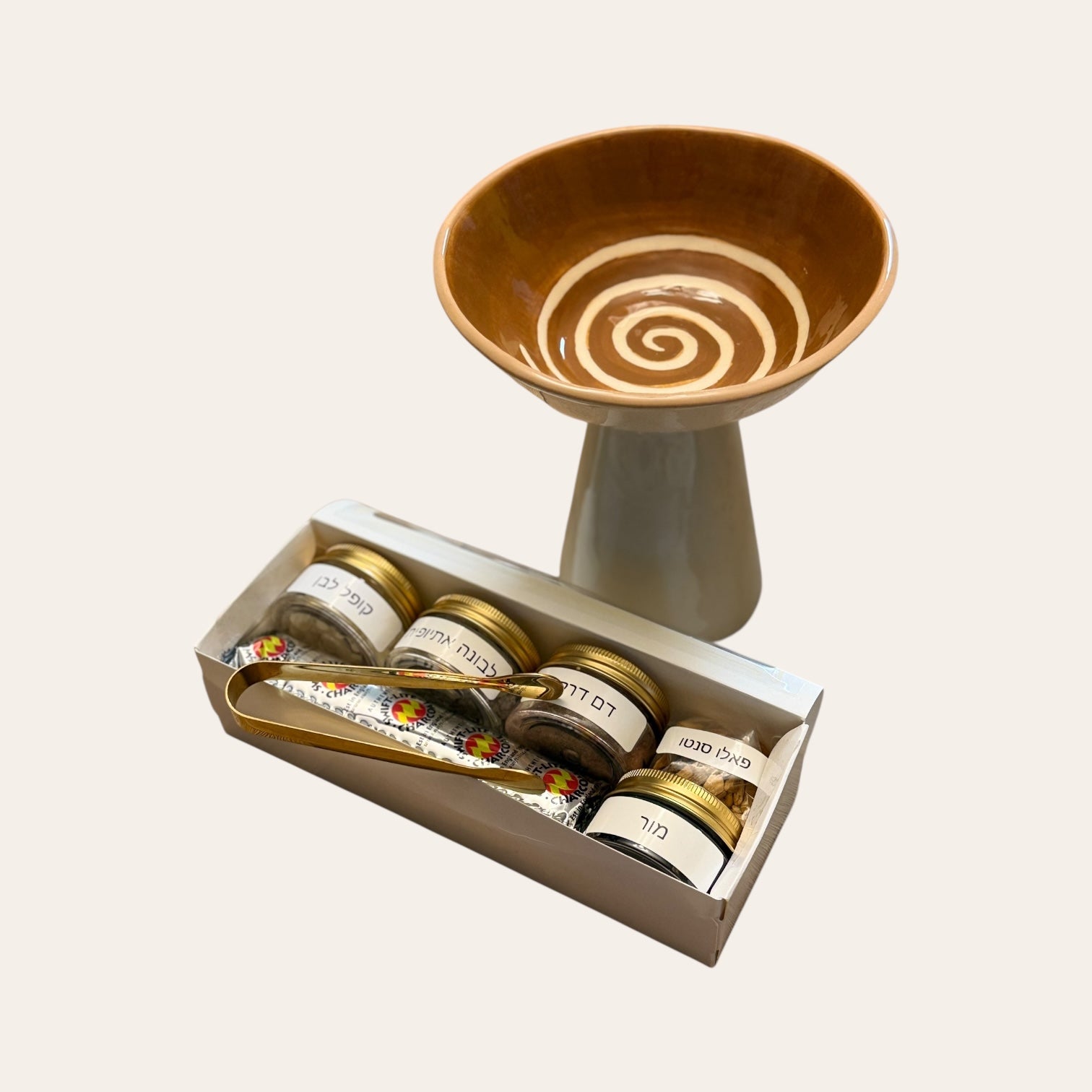 ערכת הקטרה מלאה – קופלרה, שרפים, גחלים ומלקחיים