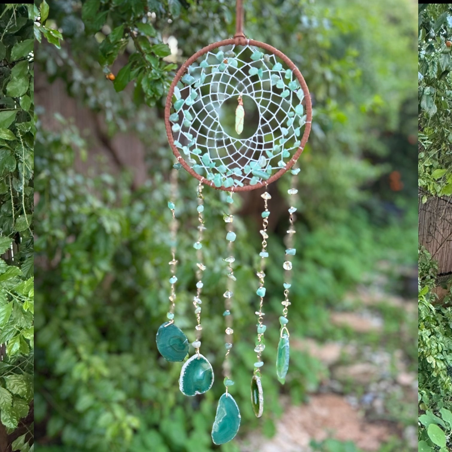 מובייל תלוי לוכד חלומות – אבני אגת, אוונטורין וסיטרין